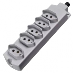 TOMADA BARRA MARGIRIUS 5 TOMADAS 2P+T 20A 17774 CINZA